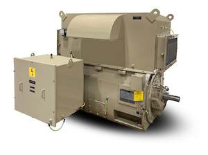 High power low voltage motors for horizontal pumping