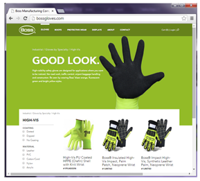 Boss Gloves website