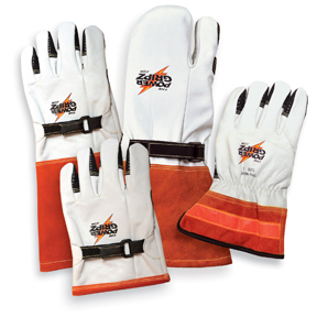 POWER GRIPZ Low-Voltage Leather Protector Gloves, 10