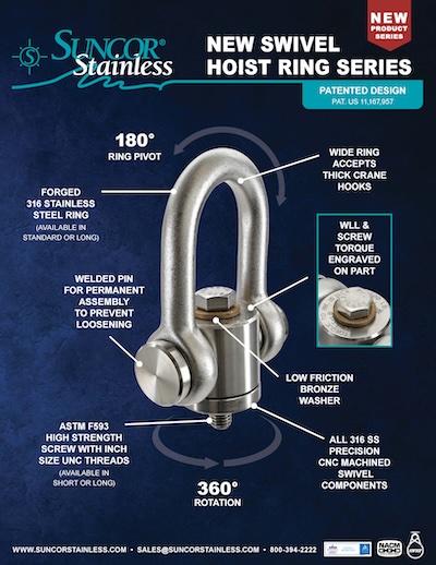 Swivel Hoist Rings from Suncor Stainless