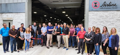 Airline Hydraulics ribbon cutting