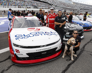 Global Industrial brings station dog Hunter to the Daytona racetrack