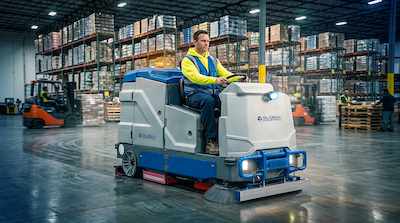 Global Industrial 2-in-1 sweeper-scrubber