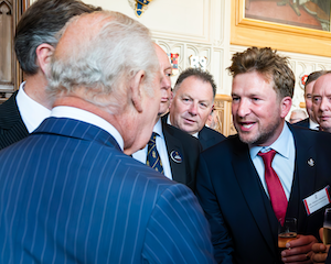 Tommy Sharples greets King Charles