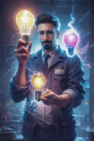 3 lightbulbs illustration