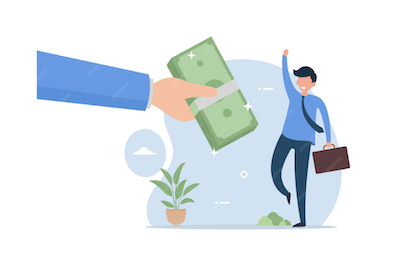 Employee bonus illustration