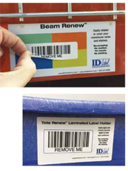 Beam Renew and Tote Renew labels