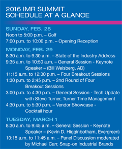 IMR Summit schedule