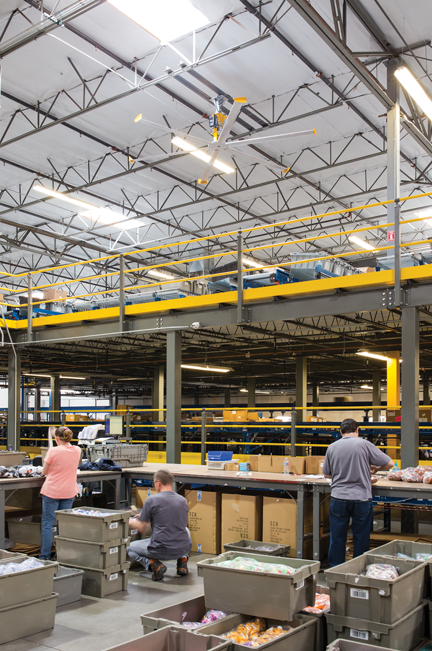 Fan in warehouse